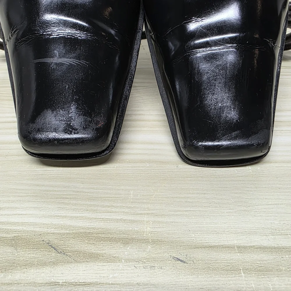 Prada Black Leather Mid Heel Pumps, Size 8 38½